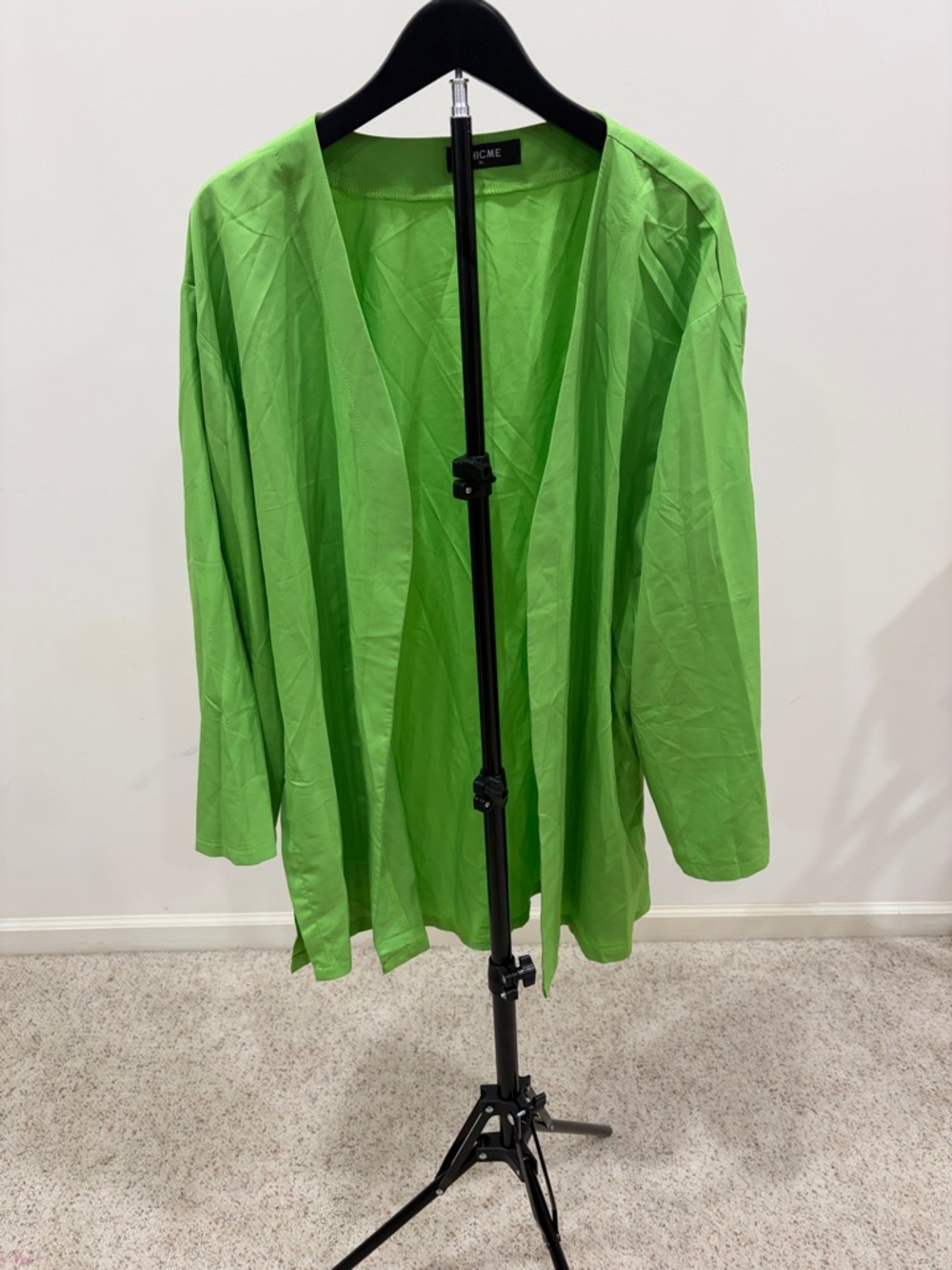 Size xl Green Open-Front Lightweight Blazer ladies
